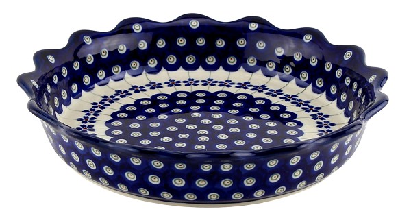 Polish Pottery Fluted Pie & Quiche Dish 9