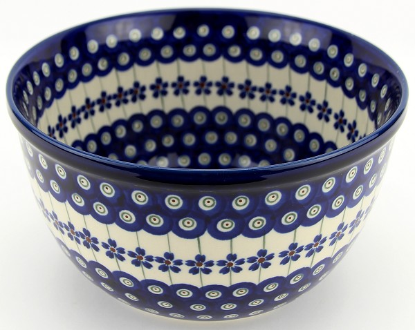 Polish Pottery Mixing & Serving Bowl 2 qt, Floral Peacock | Boleslawiec