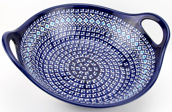 Polish Pottery Serving Bowl with Handles