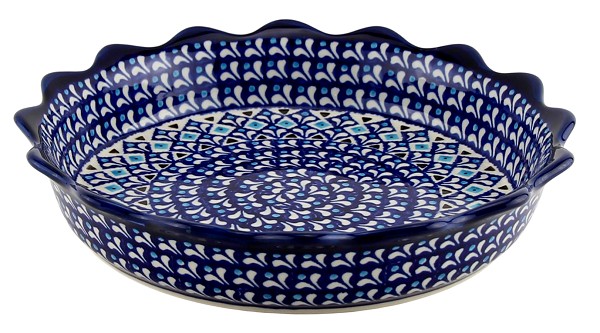Polish Pottery Fluted Pie & Quiche Dish 9