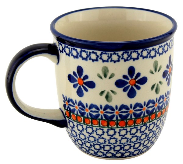 Polish Pottery Mug 12 oz, Star Flower | Boleslawiec