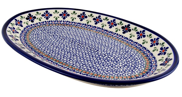 Polish Pottery Large Oval Serving Platter 14.25