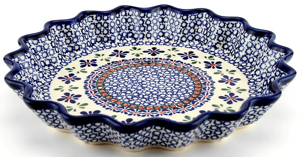 Polish Pottery Scalloped Pie, Tart & Quiche Dish 10.5