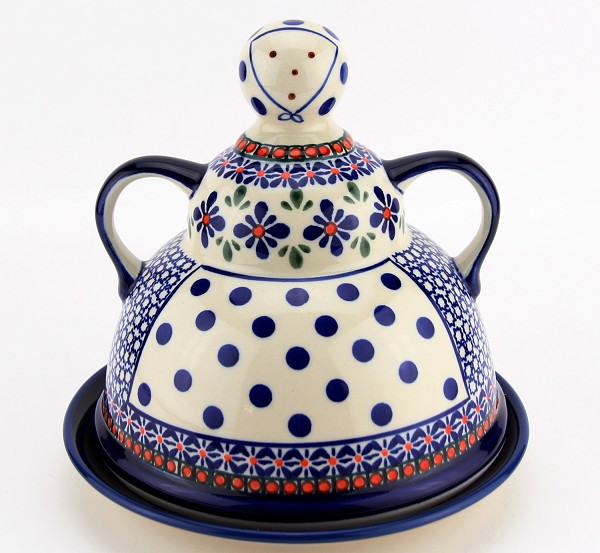 Polish Pottery Cheese Lady 7.5