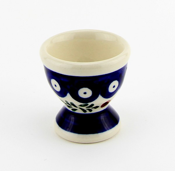 Polish Pottery Egg Cup for Soft-Boiled Eggs, Holly Berries | Boleslawiec