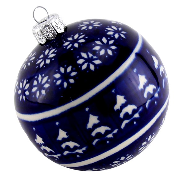 Polish Pottery Christmas Ball Ornament 3.5