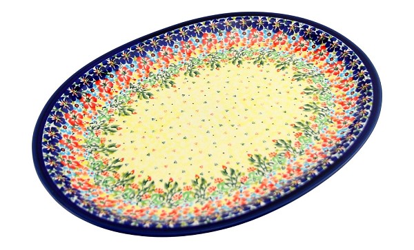 Polish Pottery Oval Platter 13.5