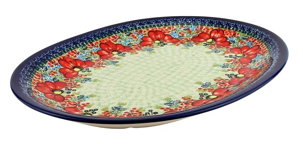 Polish Pottery Oval Platter 13.5