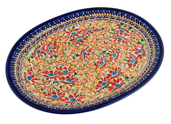 Polish Pottery Oval Platter 13.5