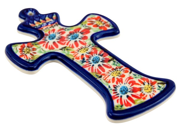 Polish Pottery Wall Cross 7.5
