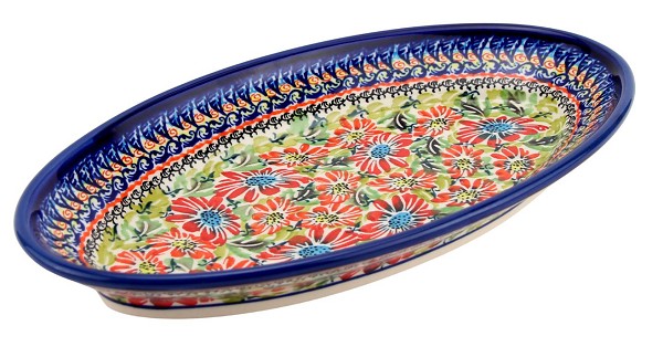 Polish Pottery Oval Serving Platter 11