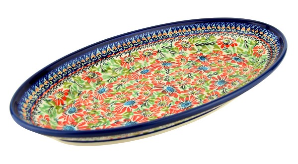 Polish Pottery Oval Platter 14.25