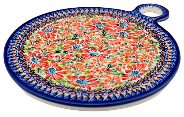 Polish Pottery Round Cutting & Serving Board 9