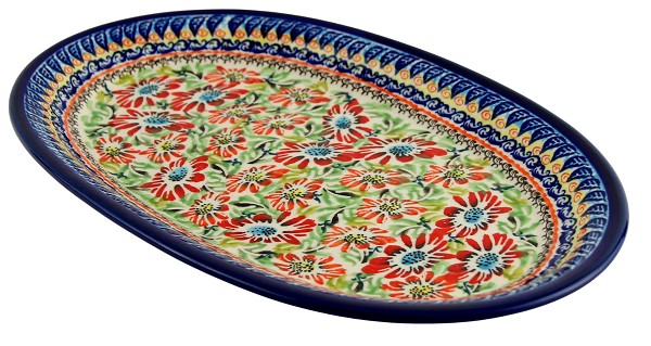 Polish Pottery Oval Serving Platter 12