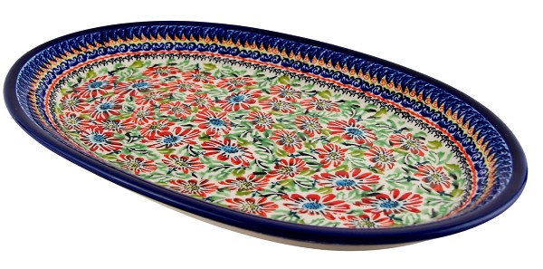Polish Pottery Large Oval Serving Platter 14.25