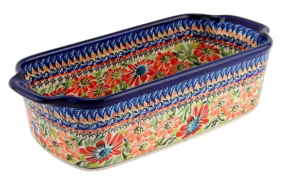 Polish Pottery Loaf Baker with Handles 9