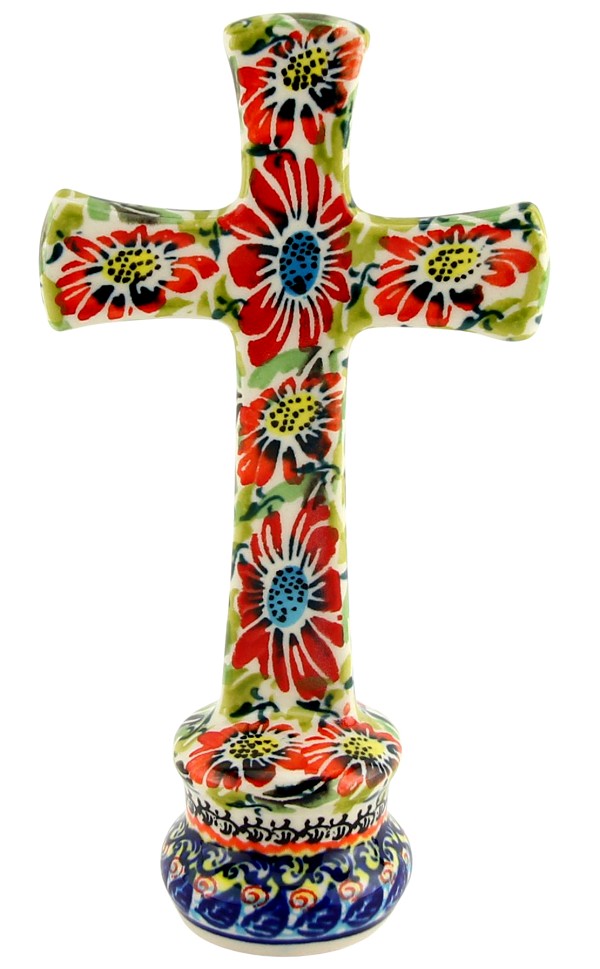 Polish Pottery Standing Cross 7