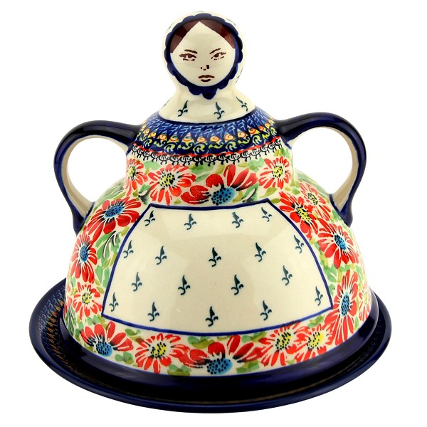 Polish Pottery Cheese Lady 7.5