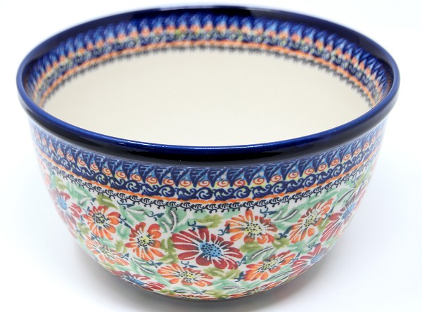 Polish Pottery 2-Quart Mixing Bowl – Handmade Stoneware for Cooking, Serving Popcorn & Salad by Zaklady Boleslawiec