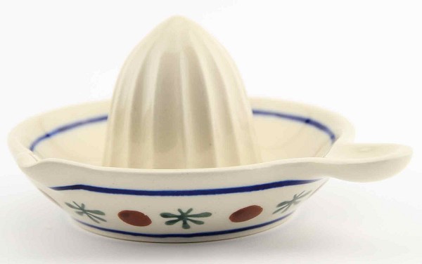 Polish Pottery Hand Lemon Squeezer with Handle and Pour Spout