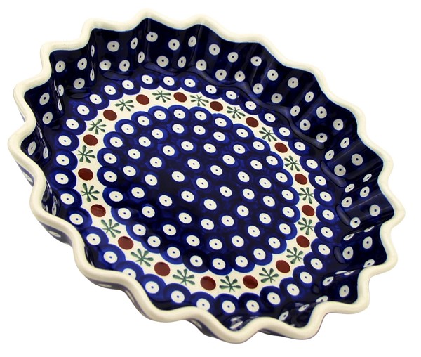 Polish Pottery Scalloped Pie, Tart & Quiche Dish 10.5