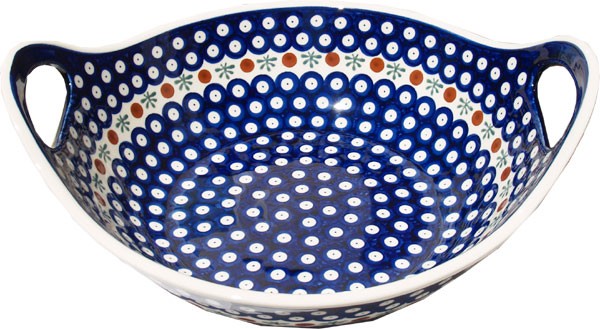 Polish Pottery Serving Bowl with Handles