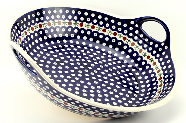 Polish Pottery Large Serving Bowl with Handles – 15