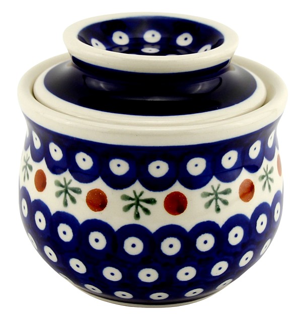 Polish Pottery French Butter Dish / Butter Bell 7.5 oz, Nature | Boleslawiec