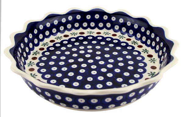 Polish Pottery Fluted Pie & Quiche Dish 9