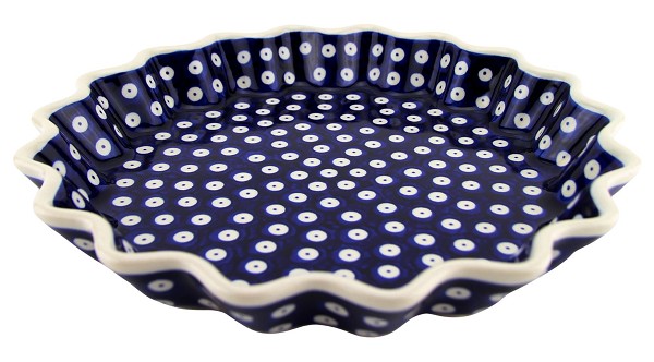 Polish Pottery Scalloped Pie, Tart & Quiche Dish 10.5