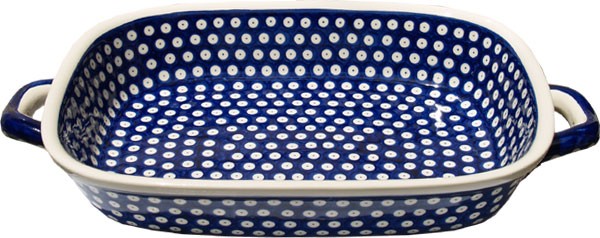 Polish Pottery Rectangular Baking Dish with Handles 18