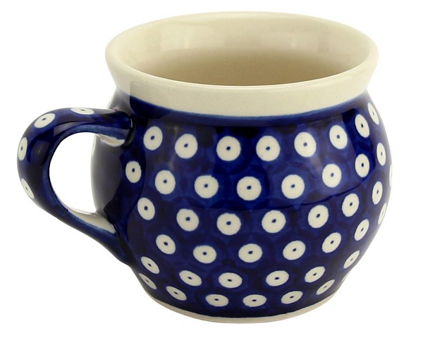 Polish Pottery Bubble Coffee Mug 16 oz, Polka Dot | Boleslawiec