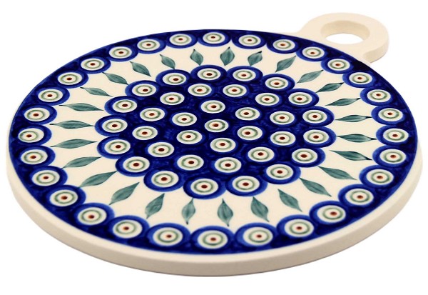Polish Pottery Round Cutting & Serving Board 9
