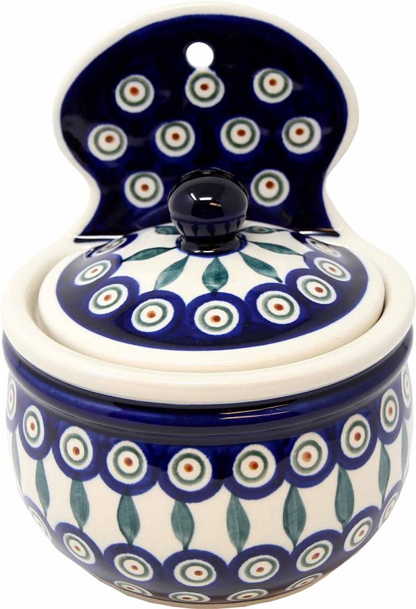 Polish Pottery Hanging Salt Box
