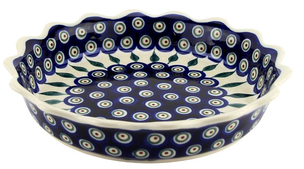 Polish Pottery Fluted Pie & Quiche Dish 9