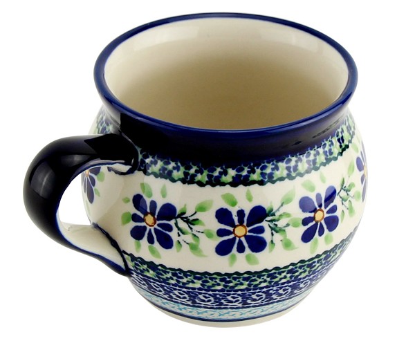 Polish Pottery Bubble Coffee Mug 16 oz, Sweet Violet | Boleslawiec
