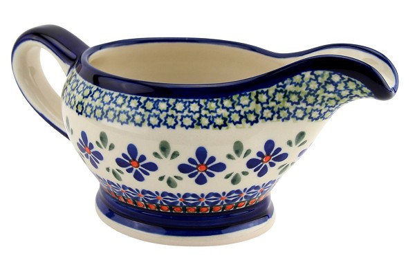 Polish Pottery Gravy Boat 16 oz, Mosaic Flower | Boleslawiec