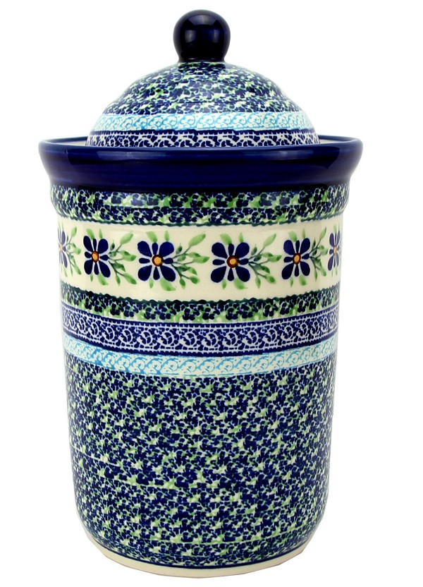 Polish Pottery Kitchen Canister with Lid 10 Cups / 2.5 qt, Sweet Violet | Boleslawiec