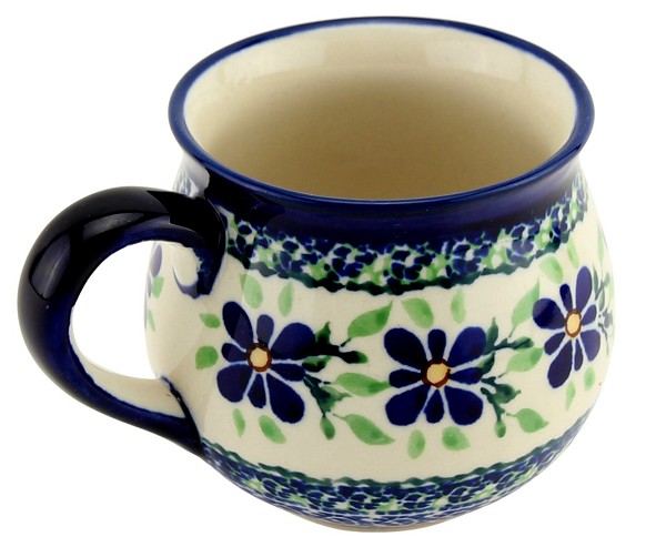 Polish Pottery Coffee Mug 8 oz, Sweet Violet | Boleslawiec