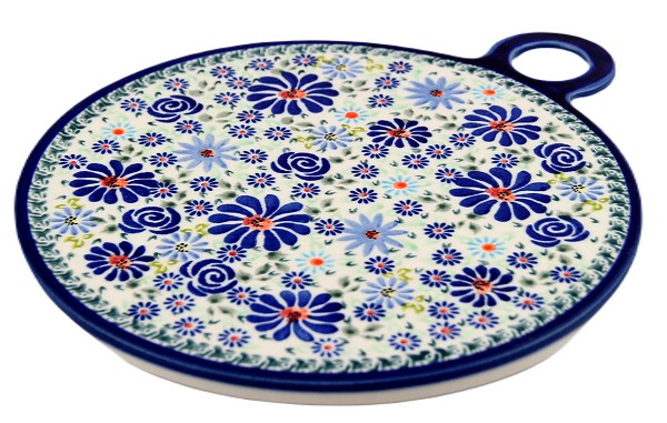 Polish Pottery Round Cutting & Serving Board 9