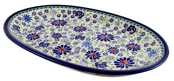 Polish Pottery Large Oval Serving Platter 14.25