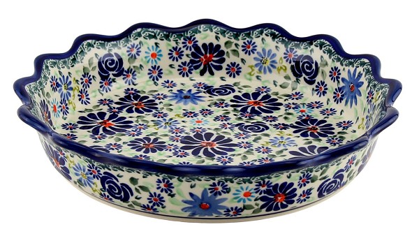 Polish Pottery Fluted Pie & Quiche Dish 9