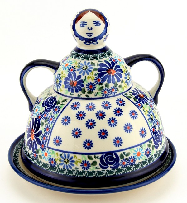 Polish Pottery Cheese Lady 7.5
