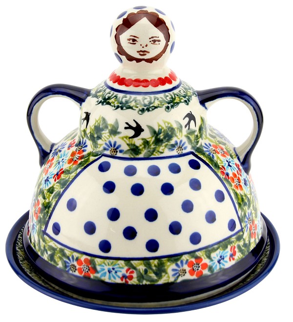 Polish Pottery Cheese Lady 7.5