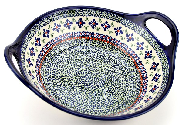 Polish Pottery Serving Bowl with Handles
