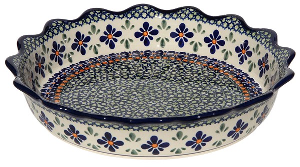 Polish Pottery Fluted Pie & Quiche Dish 9