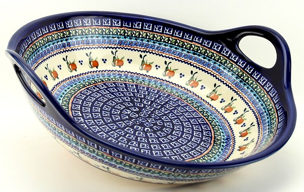 Polish Pottery Large Serving Bowl with Handles – 15