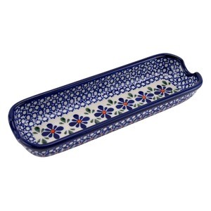 Polish Pottery Corn Cob Holder & Dish 8.75