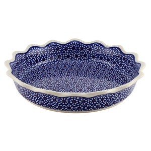 Polish Pottery Fluted Pie & Quiche Dish 9
